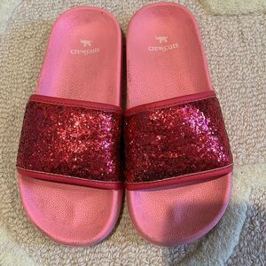 Crewcuts sequin slide flip flops